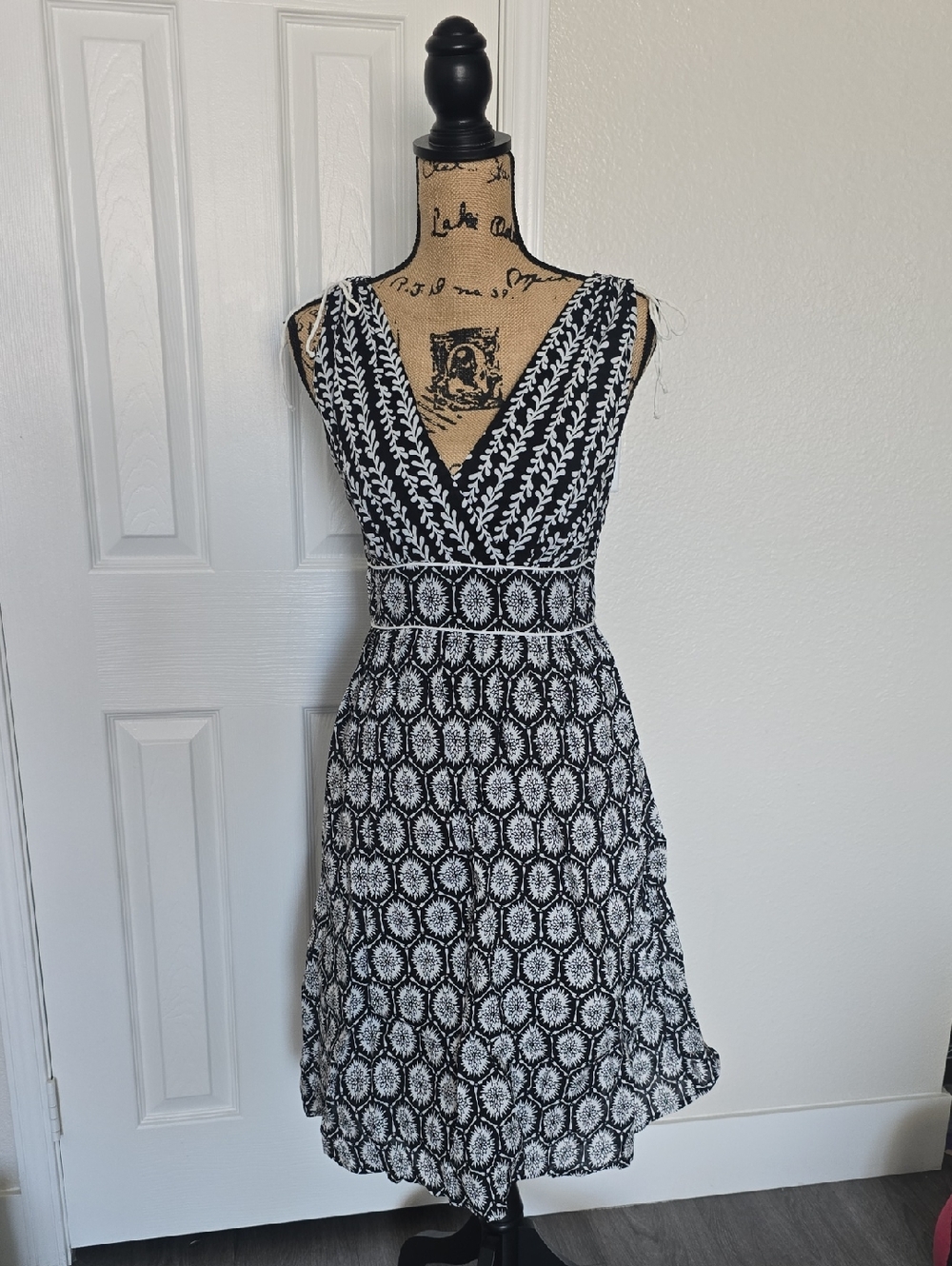 F.L.P. Black and white print dress